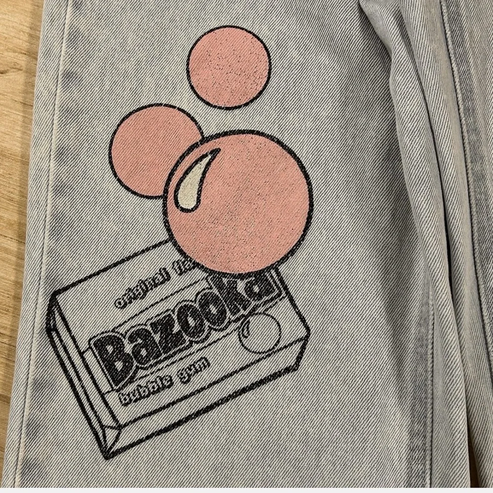 Justice Girls 14 Ring Pop Bazooka Jeans Y2K Candy Graphic Denim Pants